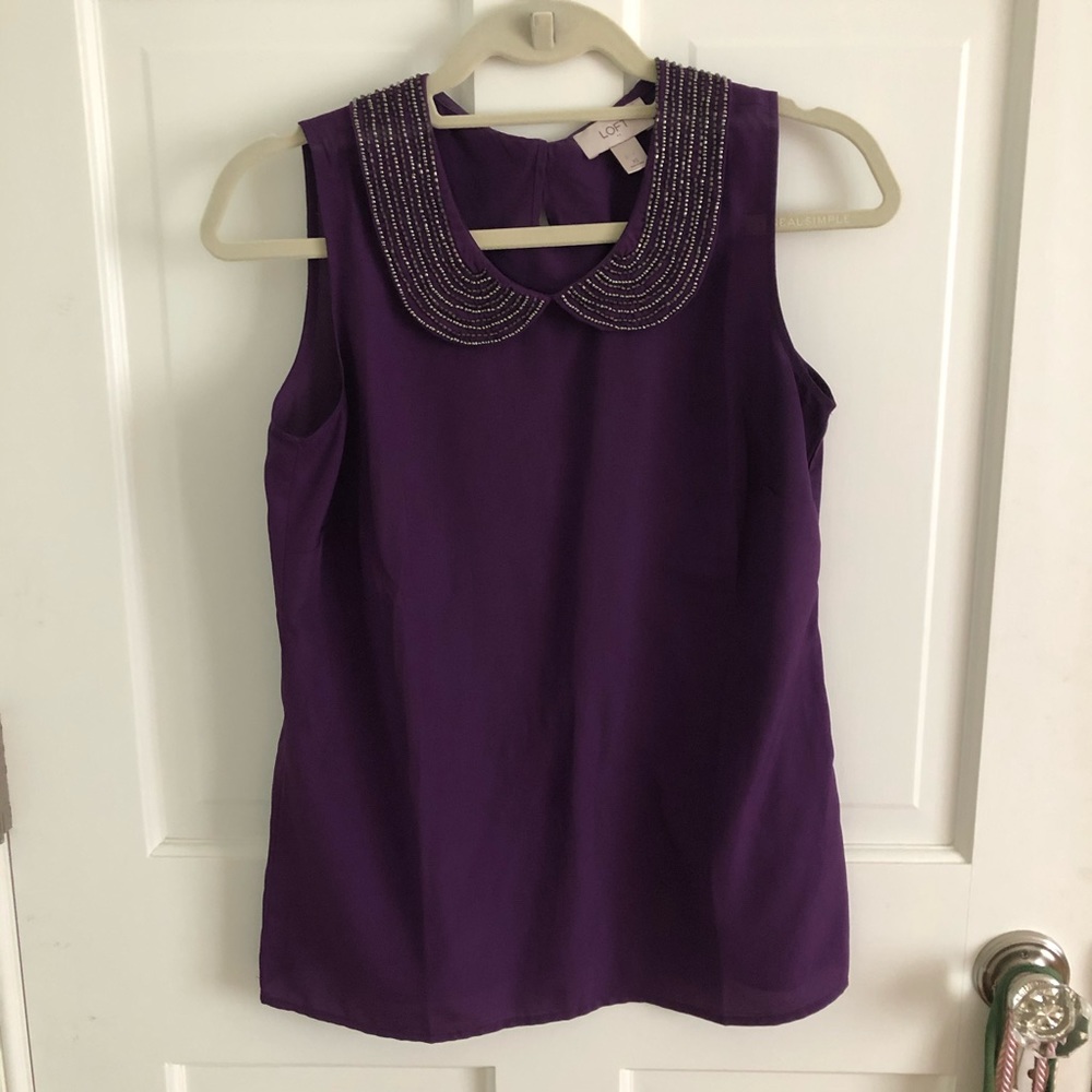 Purple collared blouse